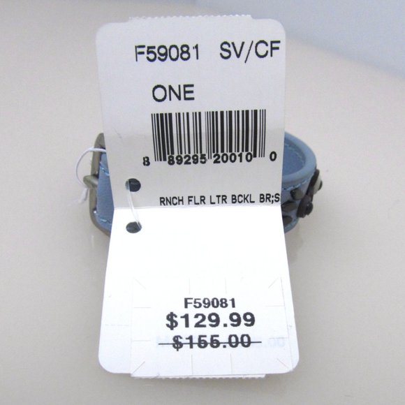 Coach NWT Blue Floral Applique Leather Bracelet 59081 - Picture 8 of 9